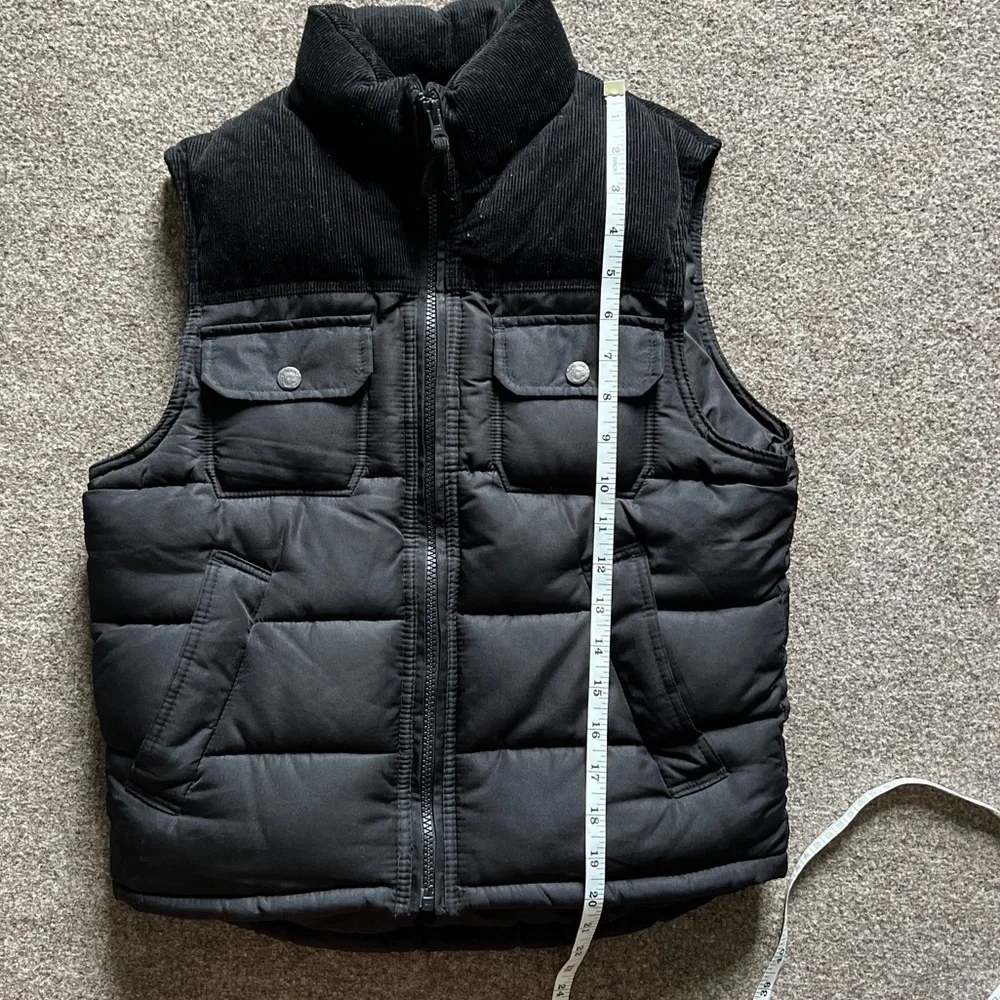 Gap Kids Black Puffer Vest Boys Youth M Corduroy Fall Winter Jacket 100% Cotton